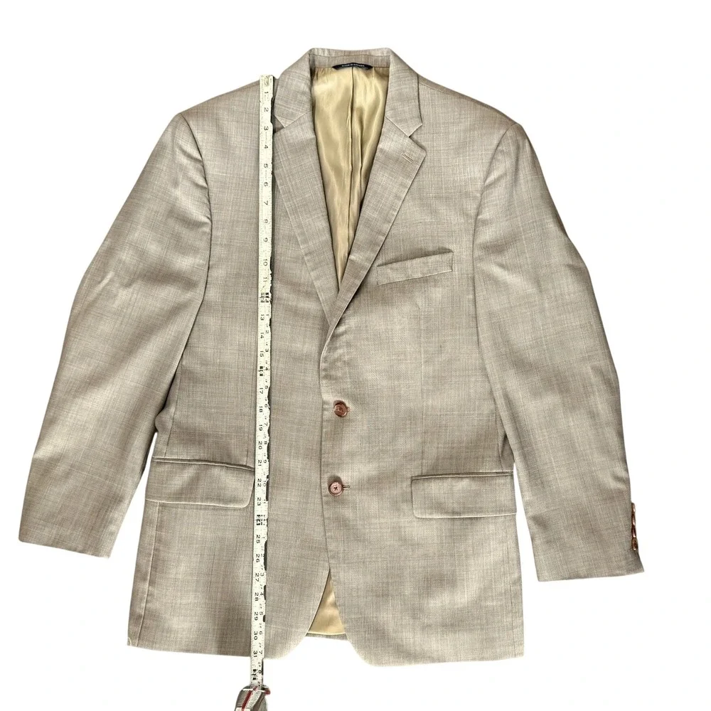 Ralph Lauren 2 Pc Glen Plaid Windowpane Suit Tan Wool Men 41R